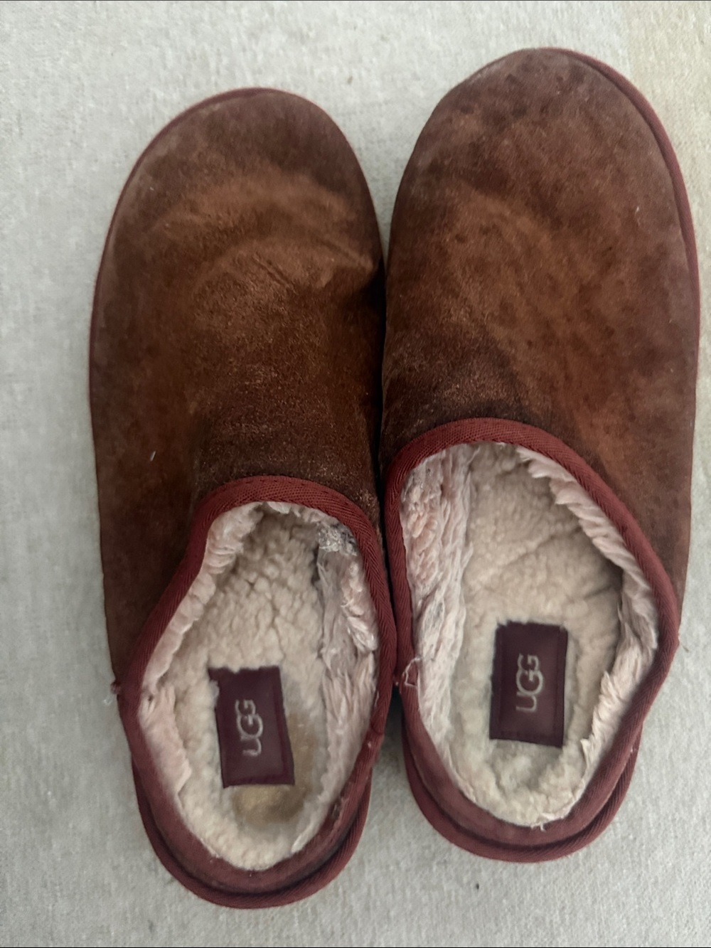 UGG Men’s Chestnut Suede Shearling-Lined Slip-Ons